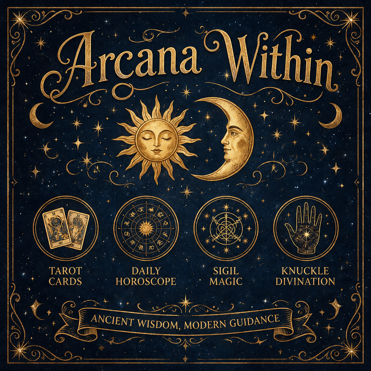 Arcana Within — Sun, Moon, Tarot, Horoscope, Sigil Magic and Bone Casting